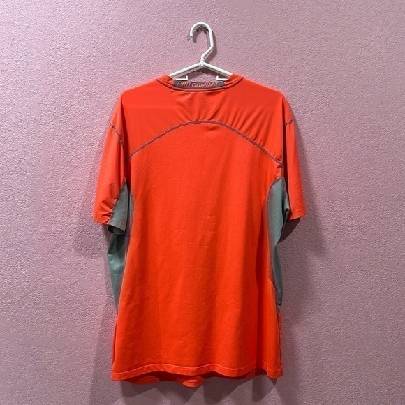 Nike Pro Combat Men’s Orange/Gray Sport Shirt Size XXL - Picture 3 of 6